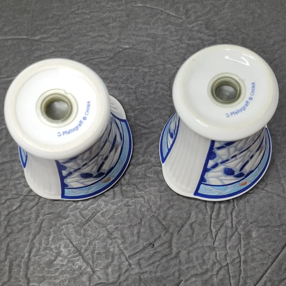 Pfaltzgraff Monaco Collection Blue White Mosaic Salt and Pepper Set